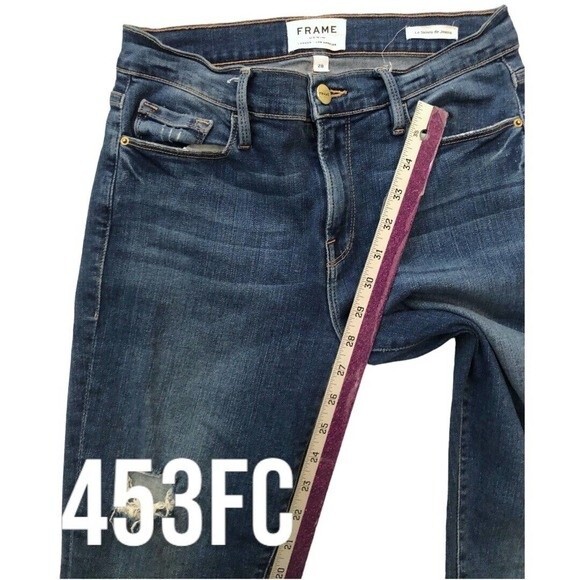 T7 FRAME DENIM JEANS SIZE 28 Le Skinny de Jeanne DISTRESSED SLIM RIPPED US 6 - Picture 7 of 13